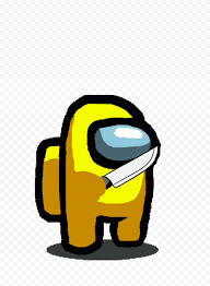 Hd Yellow Among Us Character With Knife On Hand Png In 2021 Yellow Among Us Character Among Us Character Character With Knife