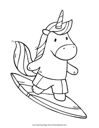 Find a nice piece of cardboard to make a hard cover and decorate it with wrapping paper. Unicorn Surfer Coloring Page Free Printable Pdf From Primarygames