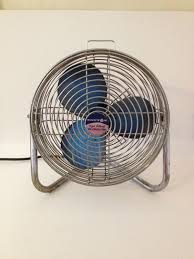 Vintage Antique Patton Electric Blue Blade Metal Floor Fan Antique Fans Swivel Tv Stand Metal Floor