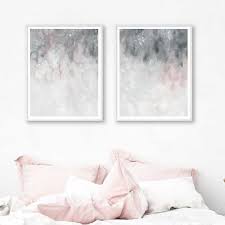 Pink grey and white bedroom wall art. Pink Grey Wall Art Canvas Painting Bedroom Decor Blush Pink Grey Abstract Art Posters And Prints Wall Pictures Home Decoration Painting Calligraphy Aliexpress