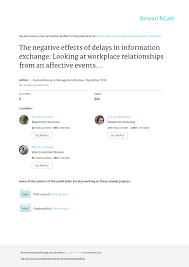 If you don't want your email to get ignored, do mention a precise subject. Pdf The Negative Effects Of Delays In Information Exchange Looking At Workplace Relationships From An Affective Events Perspective