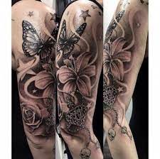 Trendy Tattoo Rose Arm Half Sleeves Ideas Half Sleeve Tattoo Girly Skull Tattoos Sleeve Tattoos