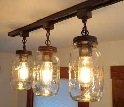 Track Lighting Mason Jar Light Trio New Quarts Chandelier Etsy Mason Jar Lighting Track Lighting Kitchen Jar Lights