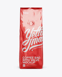 Download 250g Foil Coffee Bag With Valve Mockup Front View In Bag Sack Mockups On Yellow Images Object Mockups