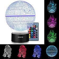 Amazon Com New Hiya 3d Illusion Star Wars Night Light Three Pattern And 7 Color Change Decor Lam Star Wars Night Light Star Wars Gifts Unique Star Wars Gifts