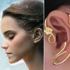 Beauty And The Beast Earrings Ear Cuff Belle Cosplay Jewelry Gold Plated Rose Cosplay Jewelry Ear Jewelry Feminine Jewelry