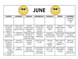 Summer Homework Calendar Homework Calendar Summer Calendar Kindergarten Calendar