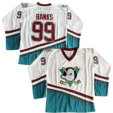 Well you're in luck, because here they come. Adam Banks 99 Mighty Ducks Movie Hockey Jersey White Green White Xxx Large Buy Online In Antigua And Barbuda At Antigua Desertcart Com Productid 119660637