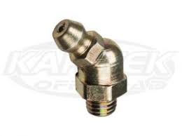 A grease nipple, zerk fitting, or alemite fitting is a metal fitting used in mechanical systems to feed lubricants, usually lubricating grease, into a bearing under. 1 4 28 45 Degree Grease Zerk Fitting Kartek Off Road