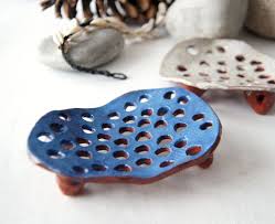 Blue Soap Dish Ceramic Soap Dish Bathroom Accessories Soap Etsy Ceramic Soap Dish Handmade Ceramics Diy Dish Soap