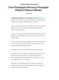 Mari kita bahas satu persatu untuk lebih jelas. Pembagian Dengan Cara Porogapit 20022021