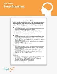 As the name suggests, deep breathing works by taking slow, deep breaths, to trigger the body's relaxation response. Deep Breathing Worksheet Psychpoint