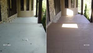 Remove damaged tile with a chisel and hammer, taking. Concrete Resurfacing In Syracuse Ny Cny Sealing Paving