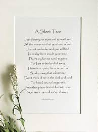 Please know you have my deepest sympathies following the loss of your brother in law. A Silent Tear Bereavement Gift Sympathy Gift Grief Poem Mourning Gift Rememberance Gift Grief Quote Grief And Loss Art Print Grief Poems Grief Quote Silent Tear