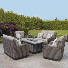 Eastport 5 Piece Fire Chat Set Costco Patio Furniture Outdoor Patio Furniture Garden Furniture Sets