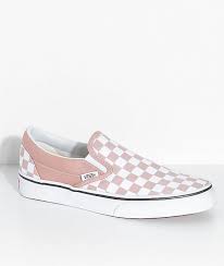 Black And White Checkered Vans With Black Stripe Vans Classic Slip On Rose Checkered Shoes Zumiez Checkered Shoes Vans Shoes Girls Leather Shoes Woman