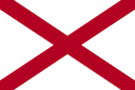 State flag consisting of a white field with a red saltire (diagonal cross). Alabama Flag States Package Country Flags