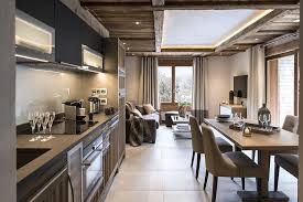 Cuisine Americaine Chalet Montagne Luxe Moderne Bois Brut Cuisine Americaine Chalet Montagne Chamonix Mont Blanc