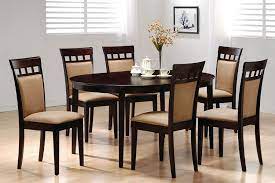 Gabriel Collection Oval Shaped Table Top With An 18 Extension Leaf Wood Gli Contemporary Oval Dining Table Dining Room Furniture Sets Dining Table Chairs