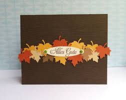 Along with serving an aesthetic purpose, place cards makes it a breeze for guests to find their seats. Auf Ein Neues Thanksgiving Cards Handmade Fall Greeting Cards Thanksgiving Cards