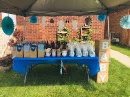 Baby Shower Drive By Guests Gifts Table In 2021 Outdoor Baby Shower Baby Shower Backdrop Baby Shower