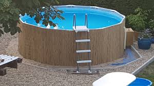 Frame Pool Above Ground Pool Pool Transformation Bambusmatten Als Pool Verkl Leah Daecher 2020 Arka Bahce Havuzlari Yuzme Havuzlari Havuz