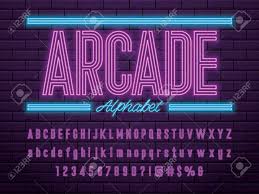 Taglines that work include three to seven memorable words. Glowing Neon Light Alphabet Design Word Arcade Royalty Free Cliparts Vectors And Stock Illustration Image 120610127