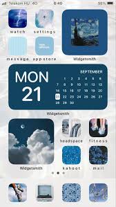 This pack includes app icons in pastel blue and white. Blue Themed Home Screen Ideas Straphie