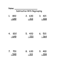 3 Digit Subtraction With Regrouping Worksheet Subtraction Subtraction With Regrouping Worksheets Regrouping Subtraction