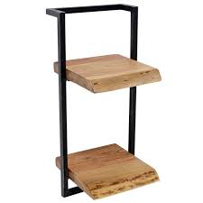 Etagere Murale 30x65cm Style Industriel Bois Et Metal Melbourne Bois Metal Etageres Murales Acacia Bois