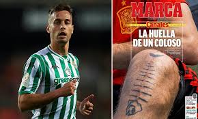 Madrid ramos realmadrid ronaldo saul sleevetattoo soccer sports sportsphotography tattoo uefa zlatan atleticomadrid messi. Sergio Canales Shows Off Fishbone Tattoo Around Knee Ligament Scar As He Receives Spain Call Up Daily Mail Online