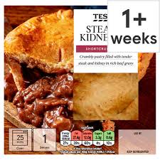 Ingredients · tablespoon beef drippings or 1 tablespoon cooking oil · lbs chuck steaks, cut into 1 inch dice · lb ox kidney (or lamb's, trimmed and diced) · ounces . Tesco Steak Kidney Shortcrust Pie 200g Tesco Groceries