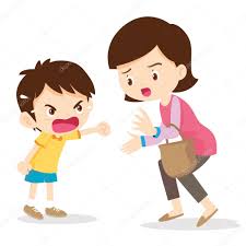 Boy angry shouting with mother — Stock Vector © watcartoon #128190350