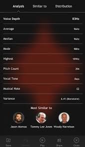 He sings a note with & without vibrato to illustrate the differences. Vocular App How Deep Is Your Voice