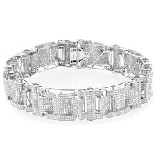 Free shipping free shipping free shipping. Luxurman Sterling Silver Men S 7 1 2ct Tdw Diamond Bracelet Overstock 10430829
