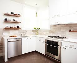elegant travertine backsplash in