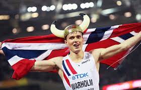 He is the world record holder in the 400 m hurdles, and has won gold in the event at the world championships in 2017 and 2019, as well as the 2018 european championships. A Meme Is Born Norwegian Sprinter Has Amazing Reaction To Win At Worlds Sports Viking Helmet The Washington Post