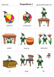 Learn english preposition pictures with example sentences videos and esl worksheets. Prepositions Flashcard