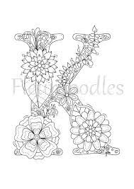 The best free, printable flower coloring pages! Welcome To Letter K By Fleurdoodles After Payment You Will Get 1 Digital Pdf File Without Watermark In An A4 Coloring Pages Coloring Books Coloring Letters