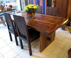 Railroad Tie Table Teak Dining Table Wood Slab Table Dining Table
