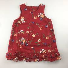 Fred Bare Red Floral Thick Cotton Dress Size 1 Pre Loved Girlsfashion Kidsfashion Daisychainclothingkids Austr Moldes Para Vestuario De Crianca Vestuario