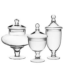 Penny candy glass 3 qt. Set Of 3 Glass Apothecary Candy Buffet Jar Home Decor