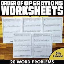 Order Of Operations Worksheets Word Problems 5th Grade Order Of Operations Word Problems Math Word Problems