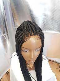 Hand Braided Box Braids Wig With Lace Closure Small Size Etsy Box Braids Styling Box Braids Hairstyles Box Braid Wig