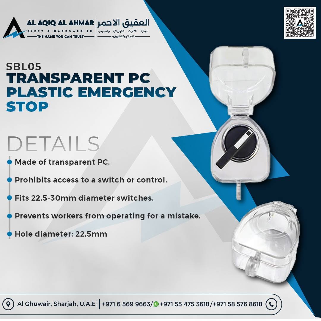 TRANSPARENT PC PLASTIC EMERGENCY STOP product image