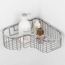 Lifxx Hanging Silver Shower Corner Shelf 304 Stainless Steel Basket Toilet Holder Wall Mo Shower Shelves Shower Corner Shelf Bathroom Storage Shelves