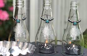 Diy Glass Bottle Candle Centrepiece