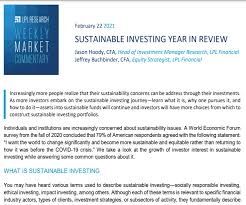 As mentioned above, we don't expect the housing market to crash in 2021. Sustainable Investing Year In Review Weekly Market Commentary February 22 2021 Darpel Harrigan Wealth Advisors