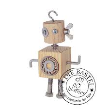 Holzroboter Holz Und Metall Roboter Basteln Mit Holz