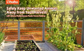 How do you keep animals out of your garden naturally? Amazon Com Ohuhu Premium Garden Fence Safety Fence Roll Heavy Duty Plastic Dog Fence Outdoor Animal Barrier 4 X 100 Reusable Netting Temporary Pool Fencing For Gardening Deer Rabbits Chicken Poultry
